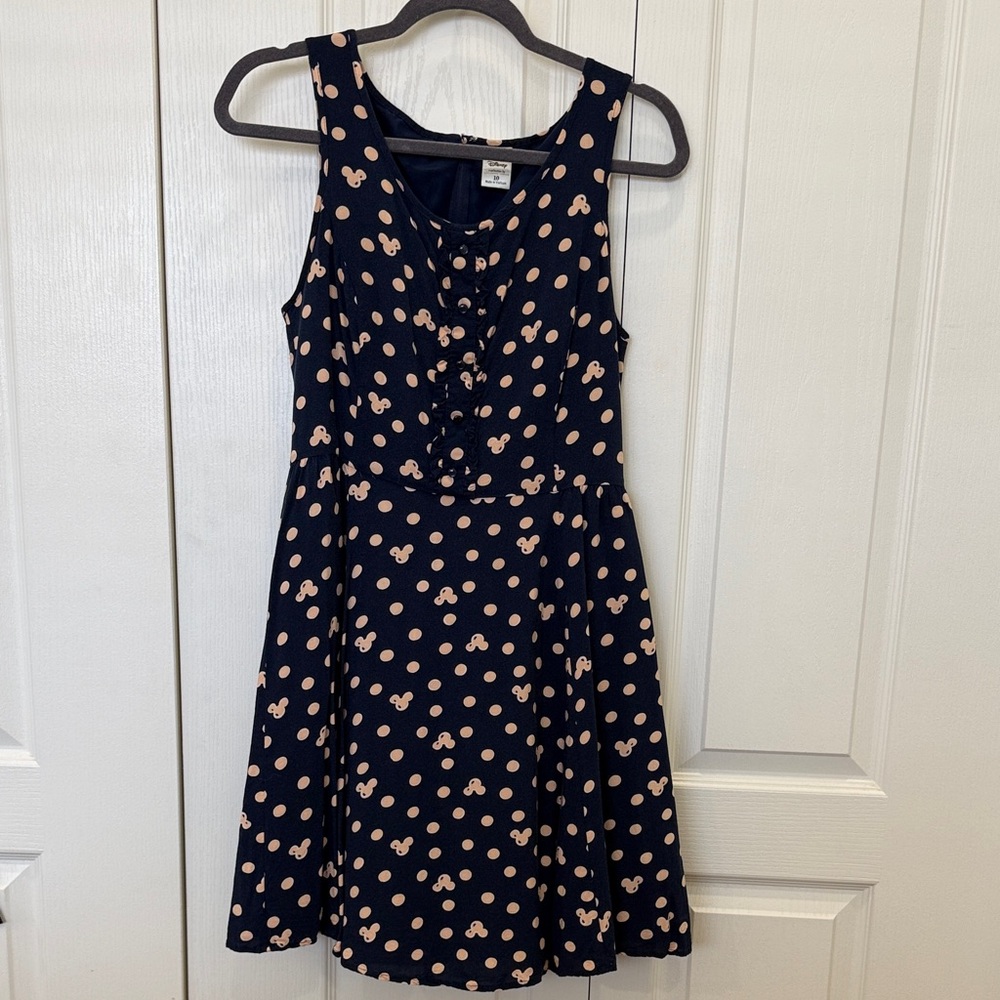 LC Lauren Conrad Navy Dress with Blush Polka Dots